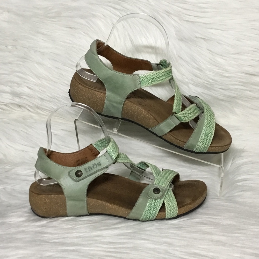 Taos Trulie Lightweight Leather Sandals, Sea Foam Green, 9-9.5 US (40 EUR)